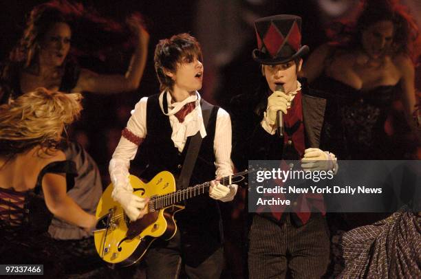 Panic! At the Disco perform on stage during the 2006 MTV Video Music Awards at Radio City Music Hall.