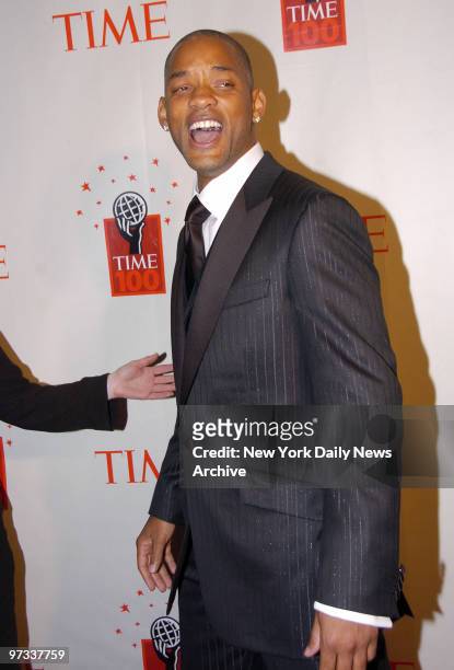 Will Smith arrives for the Time 100 dinner, celebrating Time magazine's 100 most influential people in the world, at the Time Warner Center.