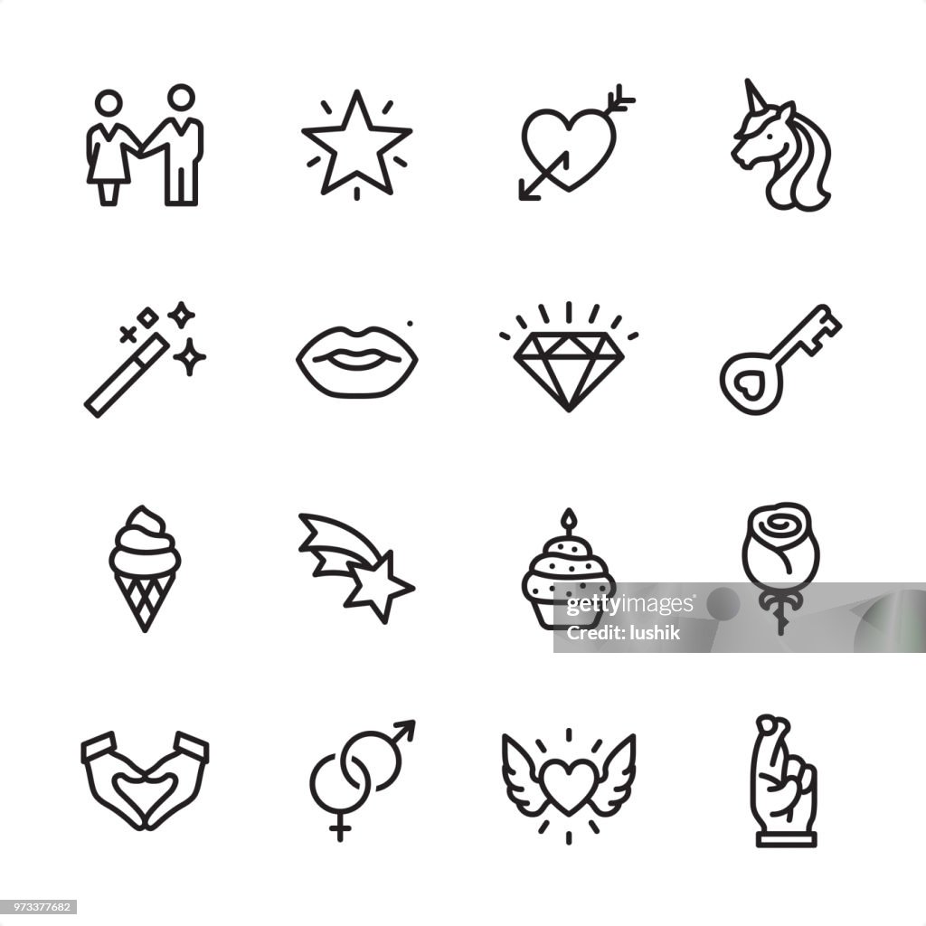 Love & Miracle - outline icon set