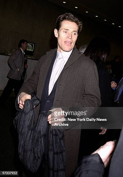 Willem Dafoe arrives for the 65th annual New York Film Critics Circle Awards at Windows on the World.