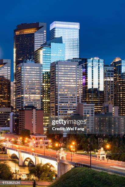 calgary downtown - calgary bridge stock pictures, royalty-free photos & images