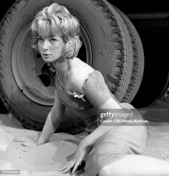 Television series, Alfred Hitchcock Presents. Episode, Escape to Sonoita. Pictured is Venetia Stevenson . Originally broadcast June 26, 1960.