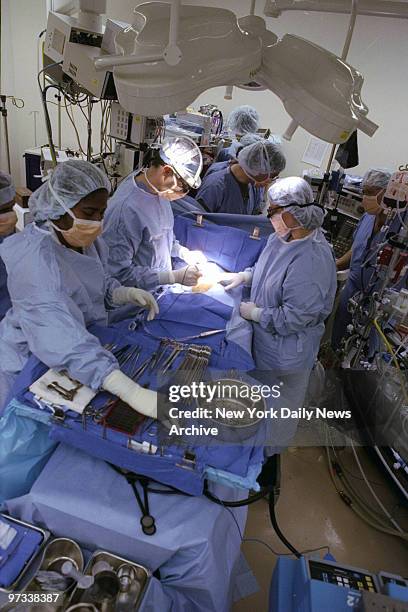 Dr. Mark Galantowicz performs open-heart surgery on Merolyn Rosario at Columbia-Presbyterian Babies and Children's Hospital of New York.