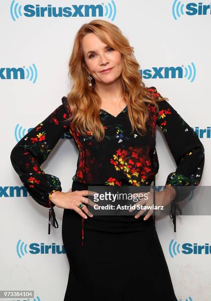 Actress Lea Thompson visits the SiriusXM Studios on June 13, 2018 in New York City.