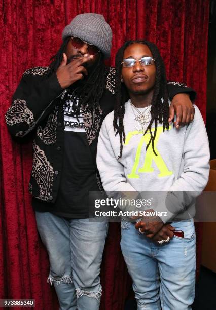 Rappers Wale and Jacquees visit the SiriusXM Studios on June 13, 2018 in New York City.