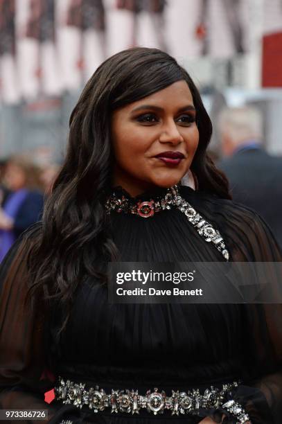 Mindy Kaling attends the "Ocean's 8" UK Premiere held at Cineworld Leicester Square on June 13, 2018 in London, England.
