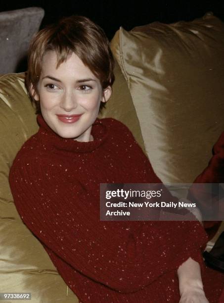 Winona Ryder is backstage at the Manhattan Center for a performance of "The Vagina Monologues."