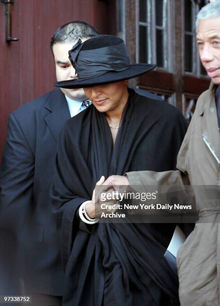 Patricia Blanchet leaves Riverside Church after a memorial service for her husband, newsman Ed Bradley, who died earlier this month from leukemia at...