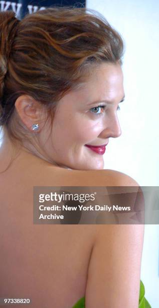 Drew Barrymore arrives at the Borough of Manhattan Community College's Tribeca Performing Arts Center for the world premiere of the movie "Lucky...