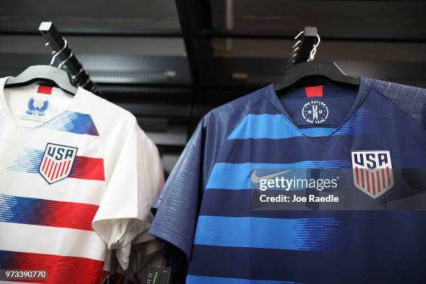 Team USA jerseys are seen as the World Cup tournament being held in Russia is set to kickoff on June 13, 2018 in Miami, Florida. As the world...