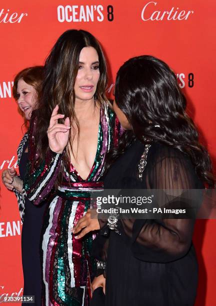 Sandra Bullock and Mindy Kaling attending the European premiere of Oceans 8, held at the Cineworld in Leicester Square, London. Picture date:...