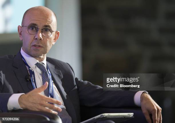 Stephane Lelux, founder and chief executive officer of Tactis Innopolis Group, speaks during the International Economic Forum Of The Americas in...