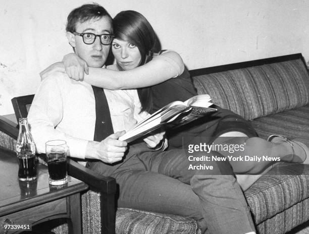 Woody Allen and his wife, Louise Lasser, in their suite at the Americana Hotel.