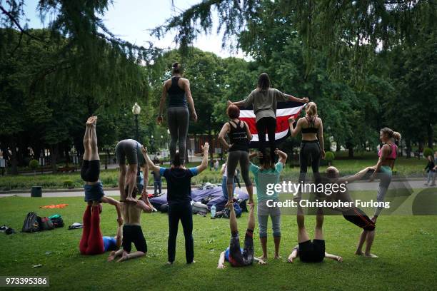 On the eve of the World Cup people relax and enjoy the warm weather in Gorky Park, on June 13, 2018 in Moscow, Russia. On the eve of the first game...