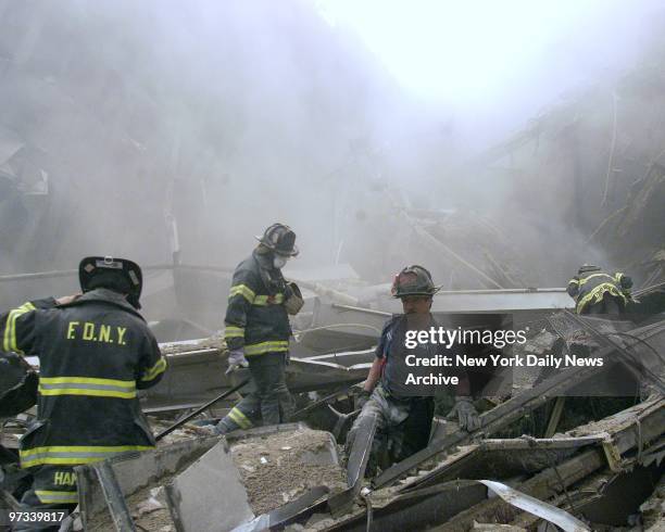 World Trade Center collapses - the aftermath of a terrorist attack. A hijacked American Airlines Boeing 767, originating from Boston's Logan Airport,...