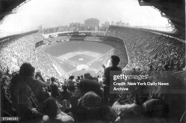 Yankee Stadium is packed for the New Y ork Yankees' season opener against the Kansas City Royals.