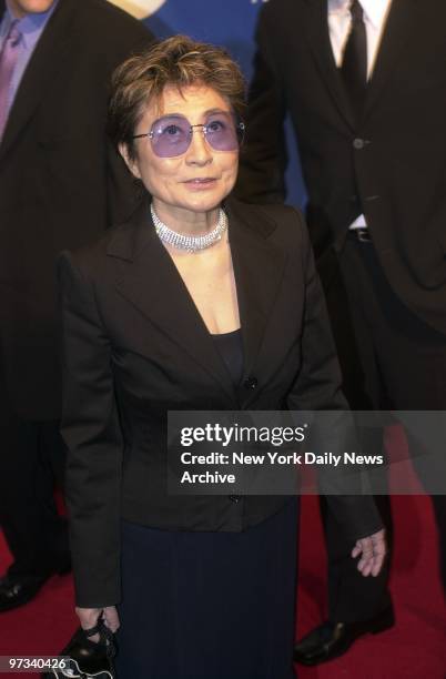 Yoko Ono arrives at Madison Square Garden for the 45th Annual Grammy Awards.
