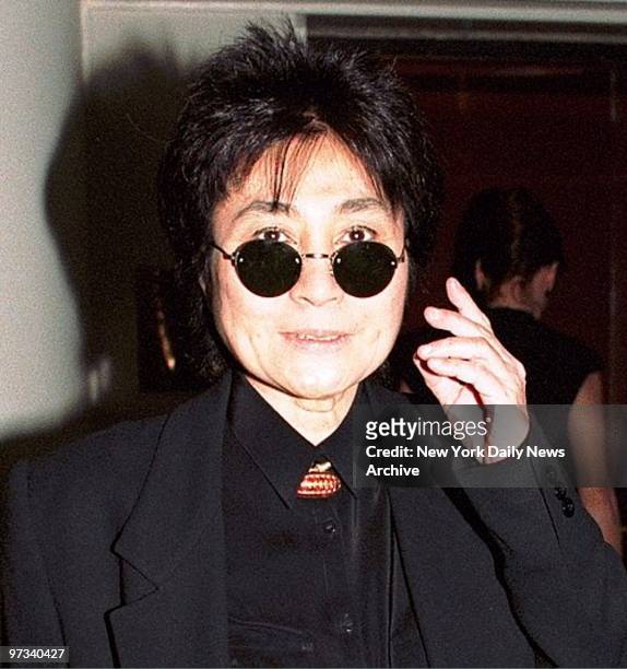 Yoko Ono arrives at the Guggenheim Museum for a party hosted by Vanity Fair.
