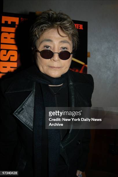 Yoko Ono arrives for a screening of the movie "Irreversible" at the Tribeca Grand Screening Room.