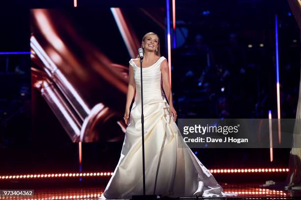Katherine Jenkins performs on stage during the 2018 Classic BRIT Awards held at Royal Albert Hall on June 13, 2018 in London, England.