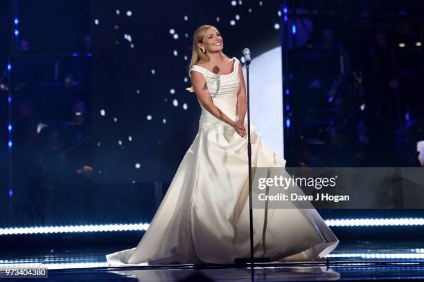 Katherine Jenkins performs on stage during the 2018 Classic BRIT Awards held at Royal Albert Hall on June 13, 2018 in London, England.