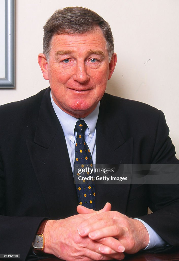 Len Thomas Brownlow Medal winner Len Thompson poses during an AFL portrait... News ...