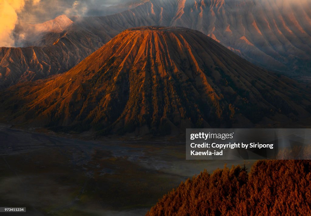 Close up of Mt.Batok at sunrise, East Java, Indonesia.