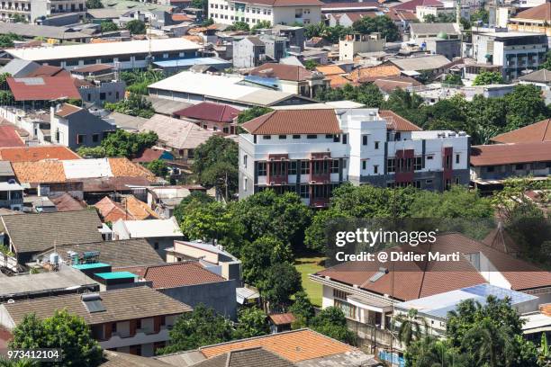 aerial view of a residential district in jakarta, indonesia capital city - didier marti stock pictures, royalty-free photos & images