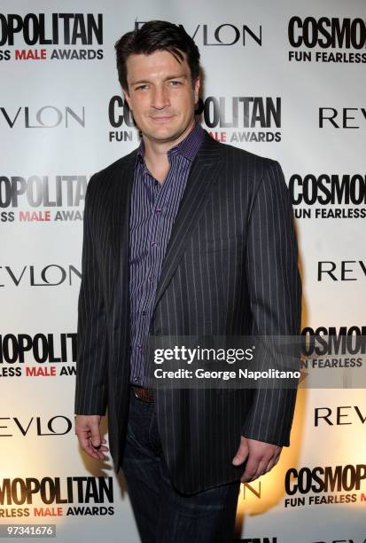 Actor Nathan Fillion attends Cosmopolitan Magazine's Fun Fearless Males of 2010 at the Mandarin Oriental Hotel on March 1, 2010 in New York City.