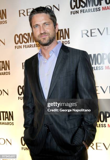 Actor Gerard Butler attends Cosmopolitan Magazine's Fun Fearless Males of 2010 at the Mandarin Oriental Hotel on March 1, 2010 in New York City.