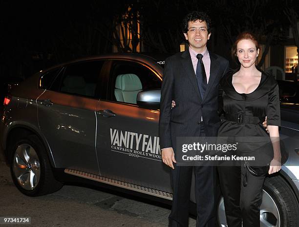 Actor Geoffrey Arend and actress Christina Hendricks arrive at the Kimberly Brooks' "The Stylist Project" exhibition hosted by Vanity Fair and Dior...