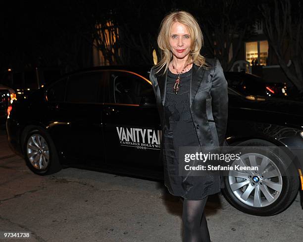 Actress Rosanna Arquette arrives at the Kimberly Brooks' "The Stylist Project" exhibition hosted by Vanity Fair and Dior in the BMW ActiveHybrid 7...