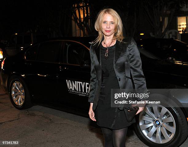 Actress Rosanna Arquette arrives at the Kimberly Brooks' "The Stylist Project" exhibition hosted by Vanity Fair and Dior in the BMW ActiveHybrid 7...