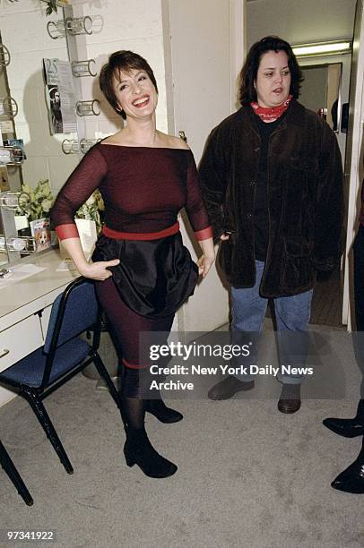 Patti Lupone and Rosie O'Donnell backstage after a benefit performance of "Annie Get Your Gun" at Lincoln Center.