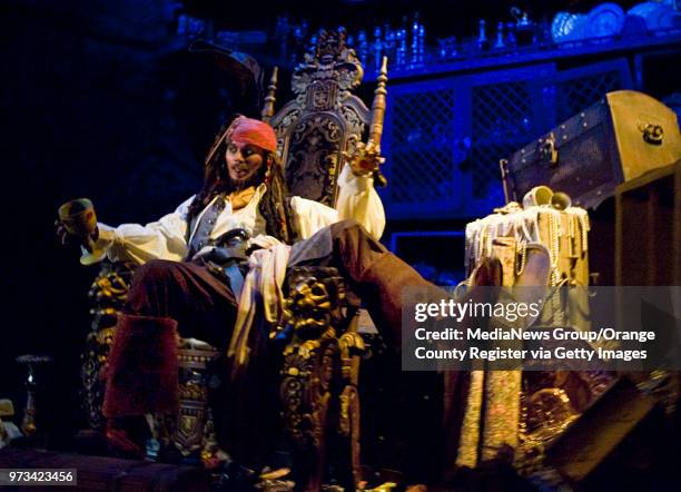 Jack Sparrow figure enjoys some stolen wares inside Pirates of the Caribbean ride at Disneyland in Anaheim, CA on May 16, 2011. Johnny Depp plays...