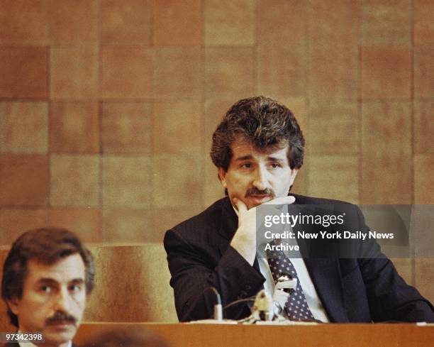 Paul Solomon whose wife Betty Jean Solomon was murder by his lover Carolyn Warmus testifies at Westchester County Courthouse in the 'Fatal...