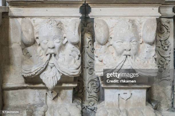 duomo dell'assunta, lecce, salento, apulia, italy. interior. - dellassunta stock pictures, royalty-free photos & images