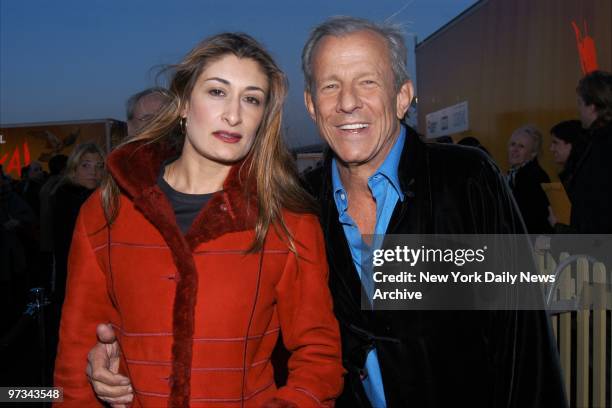 Peter Beard and his wife, Nejma, arrive at the Grand Chapiteau in Randall's Island Park to see Cirque du Soleil's new production, "Varekai."