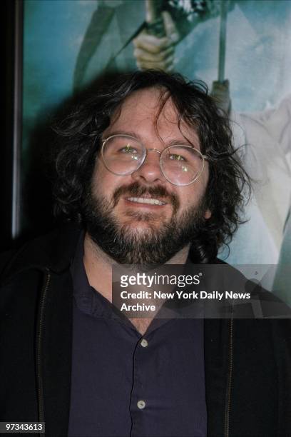 Peter Jackson arrives at the Ziegfeld Theater for the world premiere of the movie "The Lord of the Rings: The Two Towers." He directed the film.