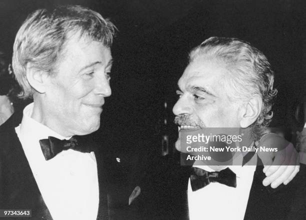Peter O'Toole and Omar Sharif attend re-release of their movie "Lawrence of Arabia" at the Ziegfeld Theatre.
