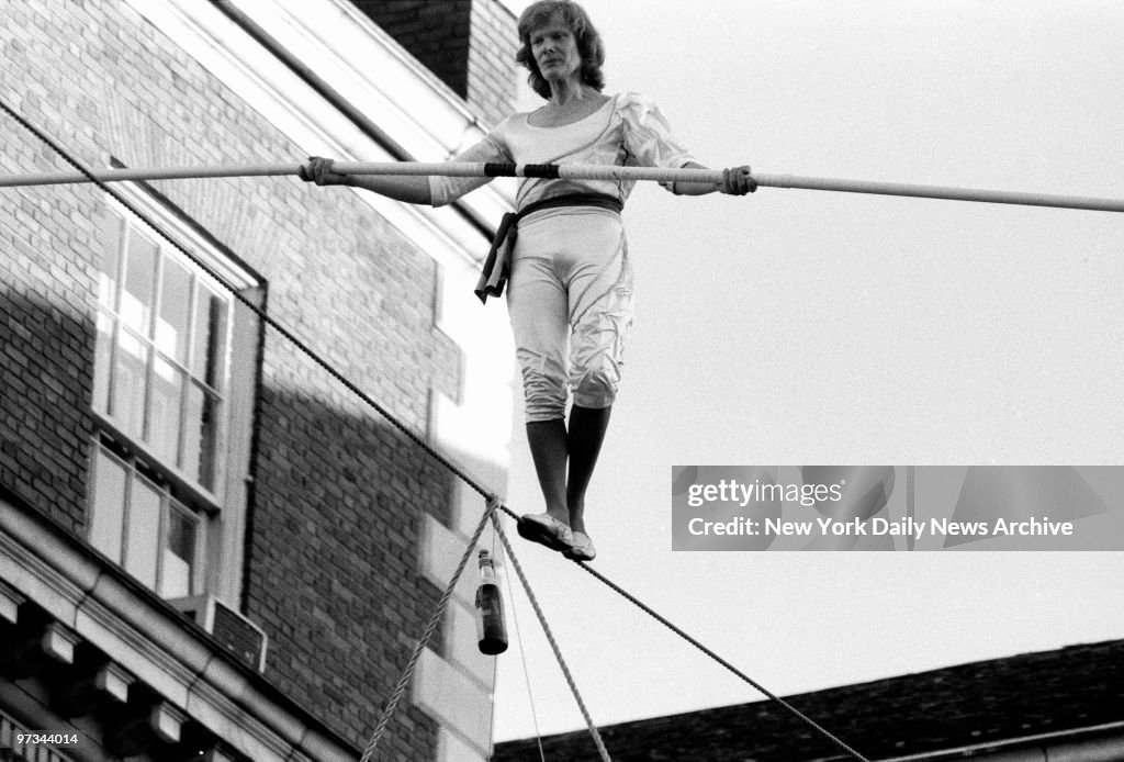 Philippe Petit, who trod a spidery cable 1,350 feet above th