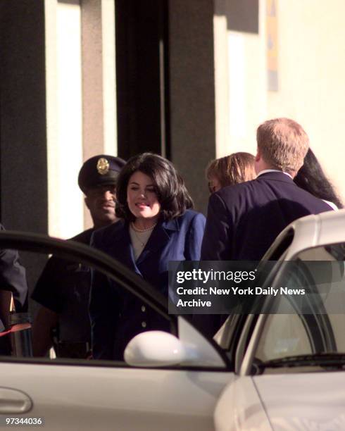 Monica Lewinsky enters federal court on Thursday, August 6 in Washington, D.C.