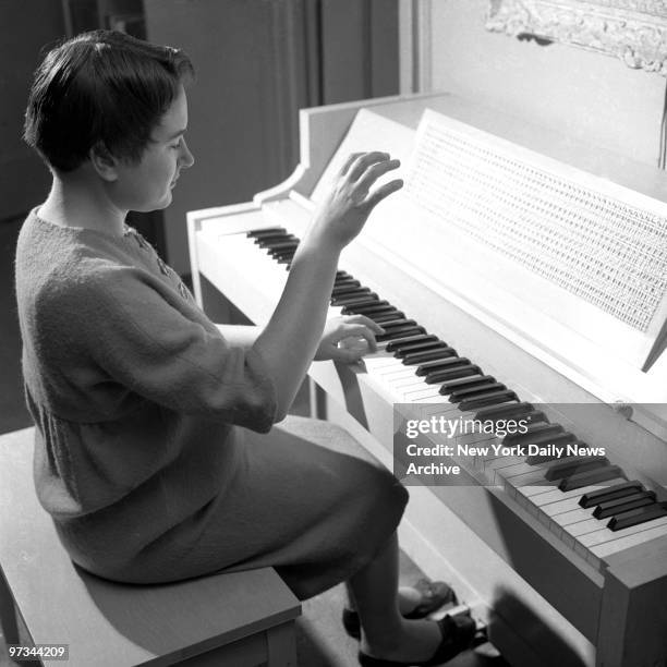 Pianist Ruth Slenczynska, who was a child prodigy, at the piano.