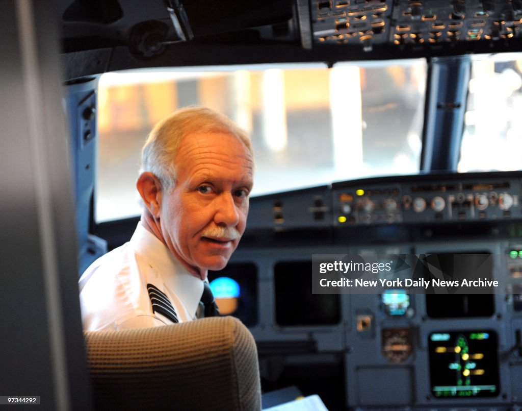 Pilot Chesley 'Sully' Sullenberger looks right at home in th