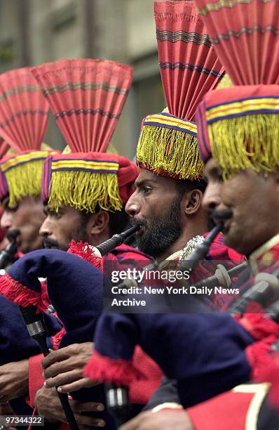 Pipers of the Pakistan Amry Artilery Band march in the Pakistani Day Parade on Madison Ave.