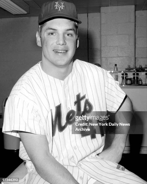 Pitcher Tom Seaver in the New York Mets' clubhouse