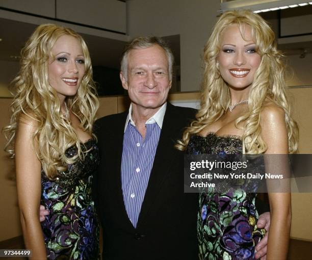Playboy's Hugh Hefner with Amanda and Sandra Bentley when the two were featured in his magazine's May 2000 issue. A Manhattan Federal Court judge has...