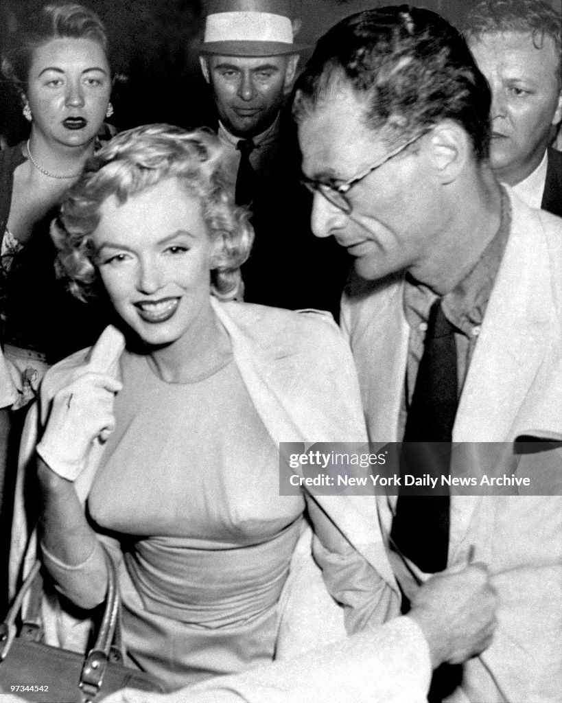 Playwright Arthur Miller and Marilyn Monroe at Idlewild Airp