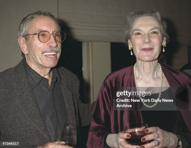 Playwright Edward Albee and Marian Seldes attend an opening night party for "The Play About the Baby" at the W Hotel. She stars in the play.