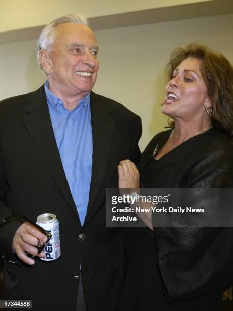 Playwright Gore Vidal and actress Elizabeth Ashley are in good cheer at a rehearsal for a revival of Vidal's play, "The Best Man," at the Manhattan...